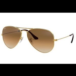Ray Ban brown gold women’s aviators non polarized